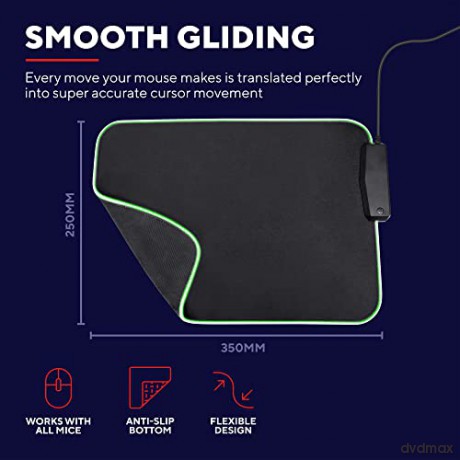 Podkładka pod mysz GXT765 Glide-Flex RGB Mouse pad/USB hub
