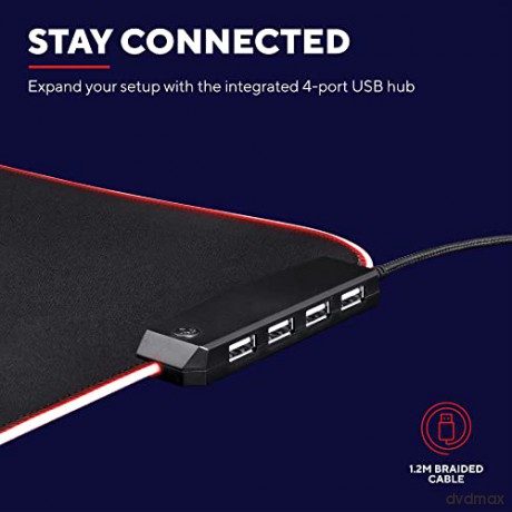 Podkładka pod mysz GXT765 Glide-Flex RGB Mouse pad/USB hub