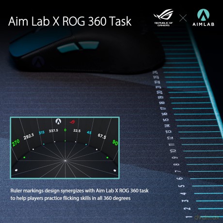 Podkładka pod mysz ROG Hone Ace Aim Lab Edition 508 x 420 x 3 mm Black