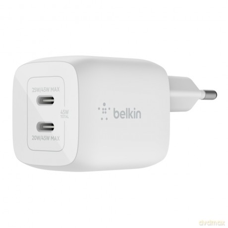 Podwójna ładowarka ścienna USB-C GaN z PPS 45 W