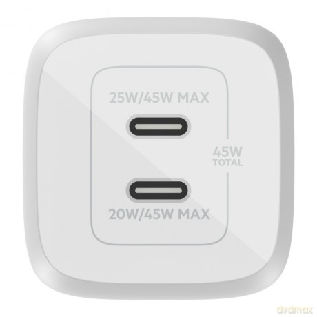 Podwójna ładowarka ścienna USB-C GaN z PPS 45 W