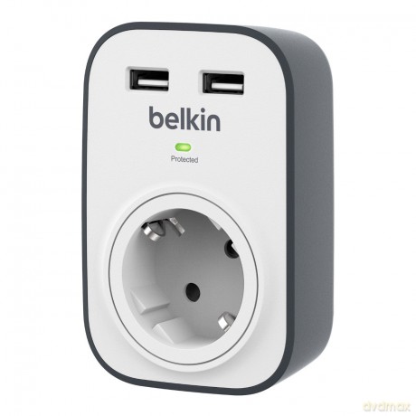 Pojedyncze gniazdo antyprzepięciowe 306J 2xUSB 2.4A Schuko