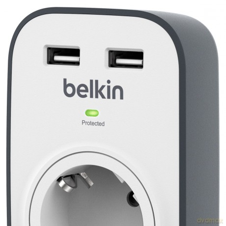 Pojedyncze gniazdo antyprzepięciowe 306J 2xUSB 2.4A Schuko
