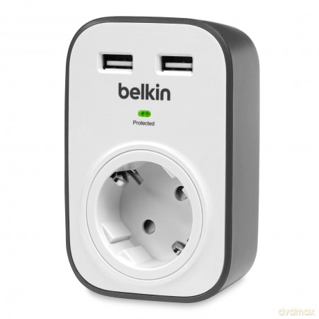 Pojedyncze gniazdo antyprzepięciowe 306J 2xUSB 2.4A Schuko