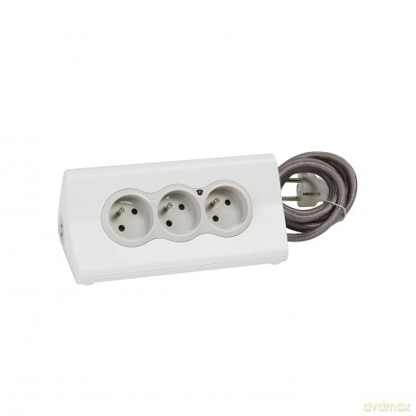 Przedluzacz tab 3x2P+Z +2USB Bialy 1,5m