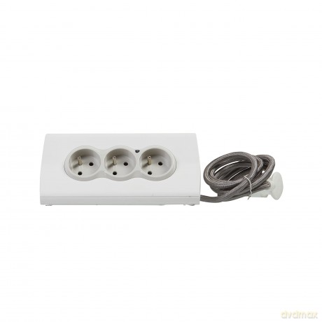 Przedluzacz tab 3x2P+Z +2USB Bialy 1,5m