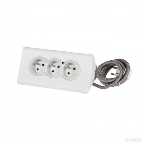 Przedluzacz tab 3x2P+Z +2USB Bialy 1,5m
