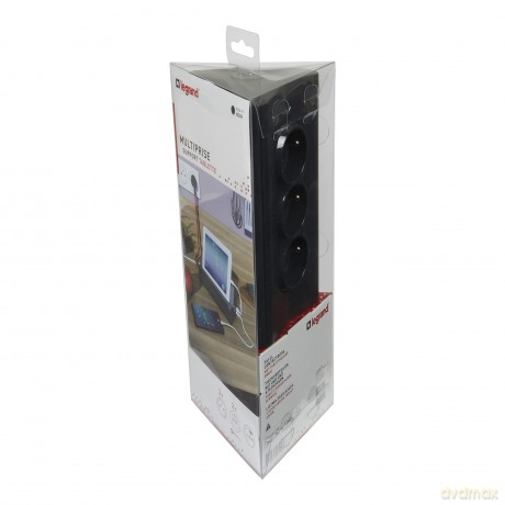 Przedłużacz tab 3x2P+Z +2USB Czarny 1,5m