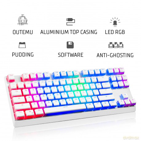 Przewodowa klawiatura mechaniczna RGB PUDDING EDITION biała