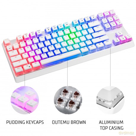 Przewodowa klawiatura mechaniczna RGB PUDDING EDITION biała