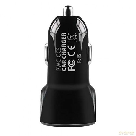 PWC-QC5 Ładowarka samochodowa QUICK SMART 31.5W, 2x port QC3.0/AFC/FCP + 5V-2.6A