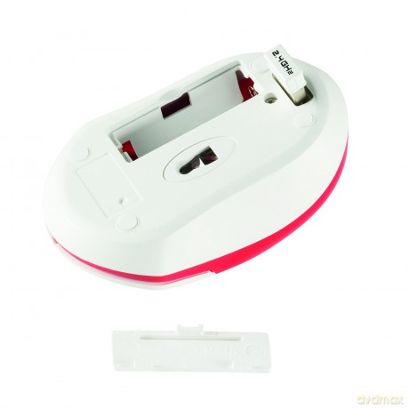 Radiowa mysz optyczna 2.4GHz 1200dpi, biało-czerwona