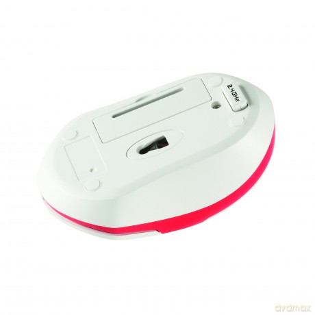 Radiowa mysz optyczna 2.4GHz 1200dpi, biało-czerwona