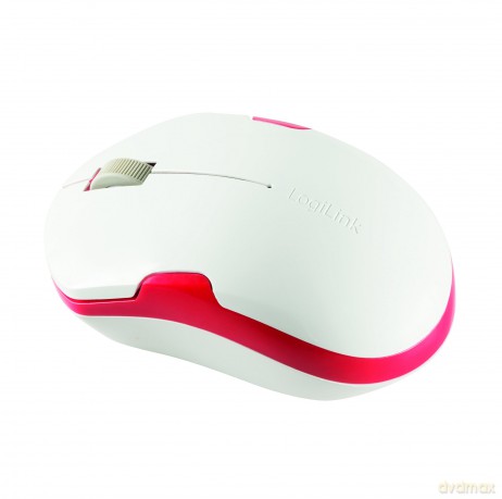 Radiowa mysz optyczna 2.4GHz 1200dpi, biało-czerwona