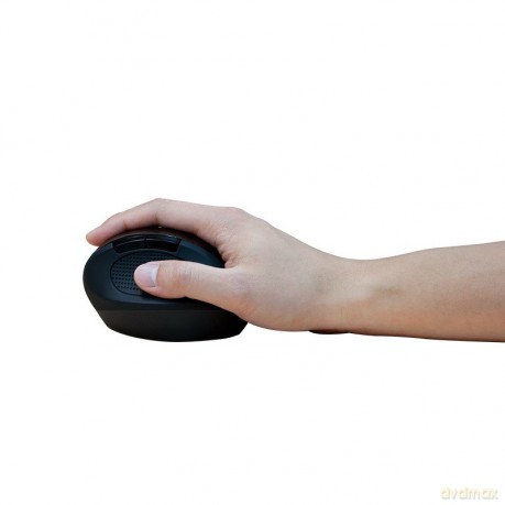 Radiowa mysz optyczna 2.4GHz 1600dpi czarna ergonomiczna