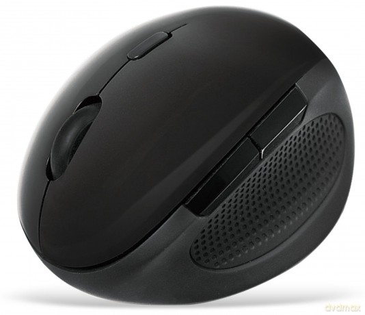 Radiowa mysz optyczna 2.4GHz 1600dpi czarna ergonomiczna