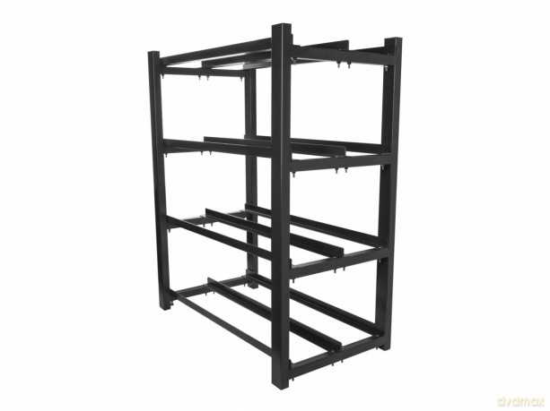 Regał na baterie UPS 830X454 2X4 (8) czarny OR01-830454-204-BK