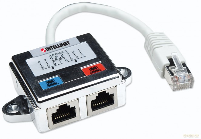 Rozdzielacz RJ45x2 ekranowany