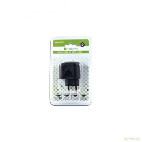 Sieciowa ładowarka USB 5V 2.1A dwa porty USB, czarna