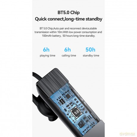 Słuchawka Bluetooth 5.0 BT2 mono Czarna