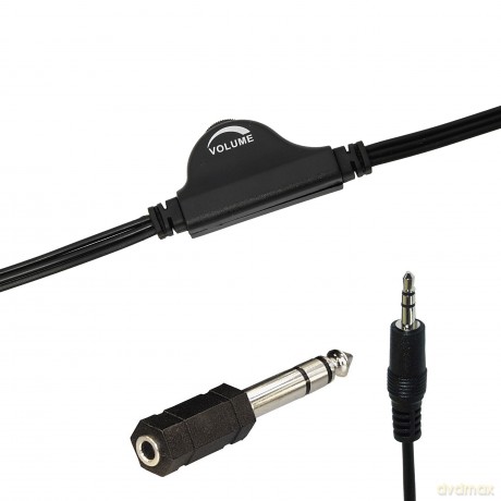 SŁUCHAWKI AUDIO STEREO Z REGULACJĄ GŁOŚNOŚCI EH136K BLUES CZARNE