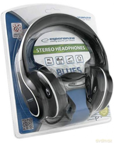 SŁUCHAWKI AUDIO STEREO Z REGULACJĄ GŁOŚNOŚCI EH136K BLUES CZARNE