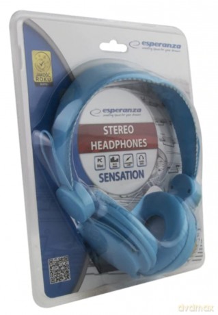 SŁUCHAWKI AUDIO STEREO Z REGULACJĄ GŁOŚNOŚCI EH148B NIEBIESKI