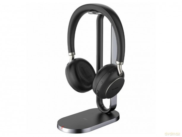 Słuchawki bezprzewodowe BH76 czarne USB-C + stojak ładujący