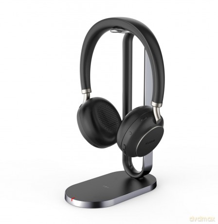 Słuchawki bezprzewodowe BH76 czarne USB-C + stojak ładujący