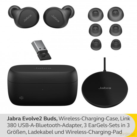 Słuchawki bezprzewodowe Evolve2 Buds USB-A MS Bezprzewodowa podkładka ładująca