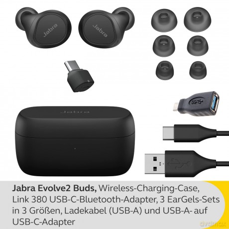 Słuchawki bezprzewodowe Evolve2 Buds USB-C Unified Communication