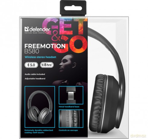 Słuchawki bezprzewodowe nauszne Freemotion B580 Czarne