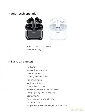 Słuchawki Bluetooth 5.0 T29 TWS Białe