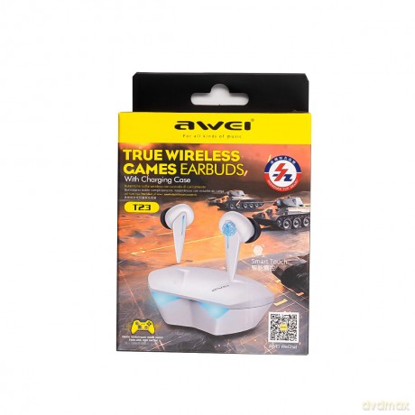 Słuchawki Bluetooth 5.0 TWS Gaming T23 Białe