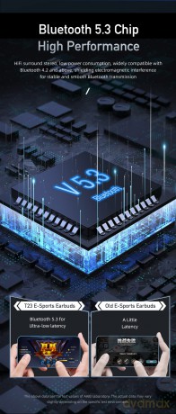 Słuchawki Bluetooth 5.0 TWS Gaming T23 Czarne