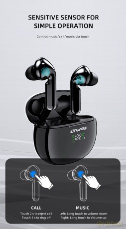 Słuchawki Bluetooth 5.0 TWS T15P Czarne