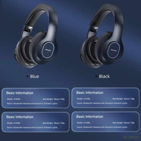 Słuchawki Bluetooth A100BL Nauszne Black
