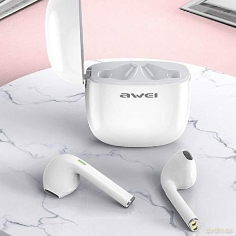 Słuchawki Bluetooth T28 TWS+stacja dokująca Białe