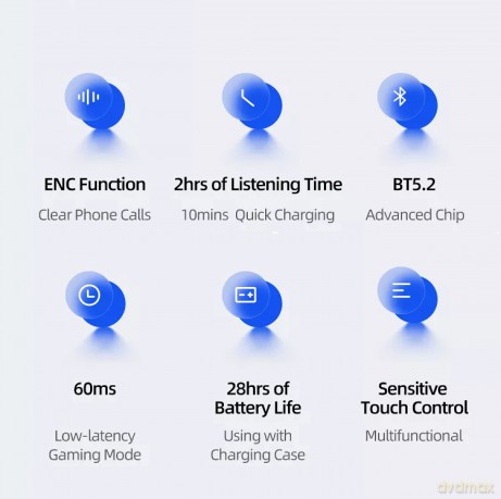 Słuchawki Bluetooth TWS 5.2 NX10 Series Dual microfon czarne