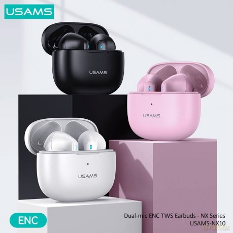 Słuchawki Bluetooth TWS 5.2 NX10 Series Dual Microfon różowe