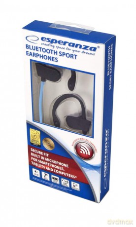 Słuchawki douszne Bluetooth sportowe Czarno-niebieskie