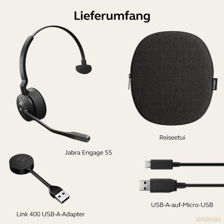 Słuchawki Engage 55, Mono USB-A, MS, EMEA/APAC