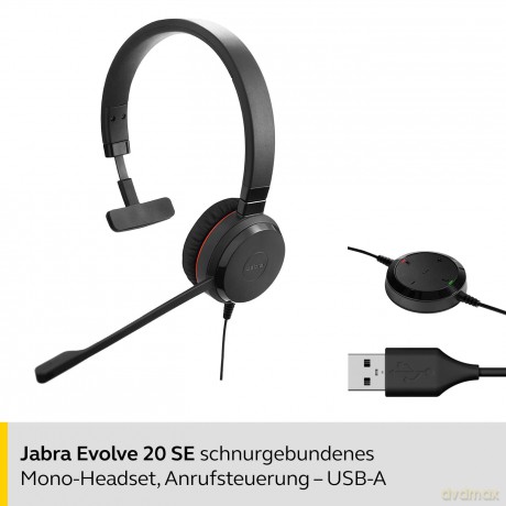 Słuchawki Evolve 20 Mono MS Skórzana poduszka na uszy
