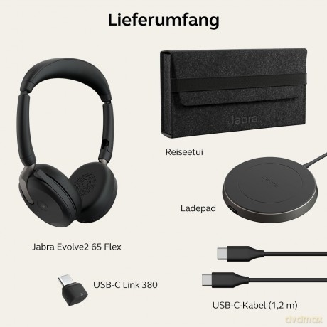 Słuchawki Evolve2 65 Flex Link380c MS Stereo - bezprzewodowe ładowanie