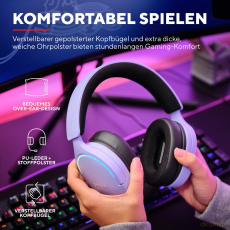 Słuchawki GXT490P FAYZO 7.1 USB fioletowe
