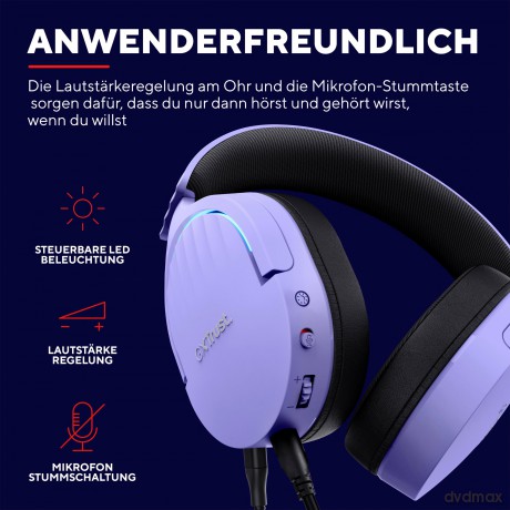 Słuchawki GXT490P FAYZO 7.1 USB fioletowe