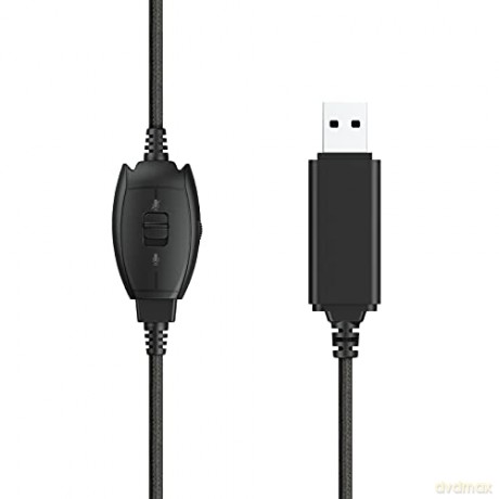 Słuchawki nauszne przewodowe RYDO USB czarne