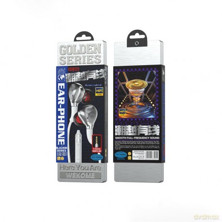 Słuchawki przewodowe Blackin Series - HiFi jack 3,5 mm Białe