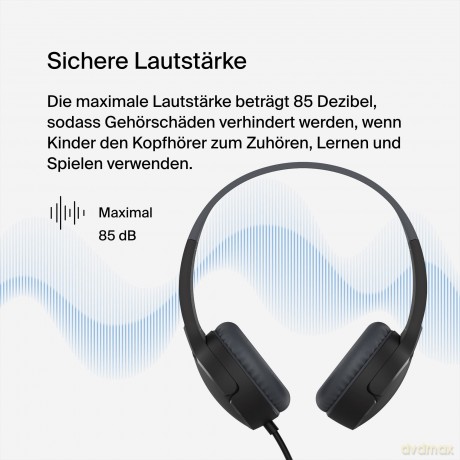 Słuchawki SOUNDFORM Mini Nauszne Przewodowe Czarne Dla Dzieci