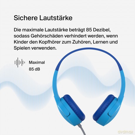 Słuchawki SOUNDFORM Mini Nauszne Przewodowe Niebieskie Dla Dzieci